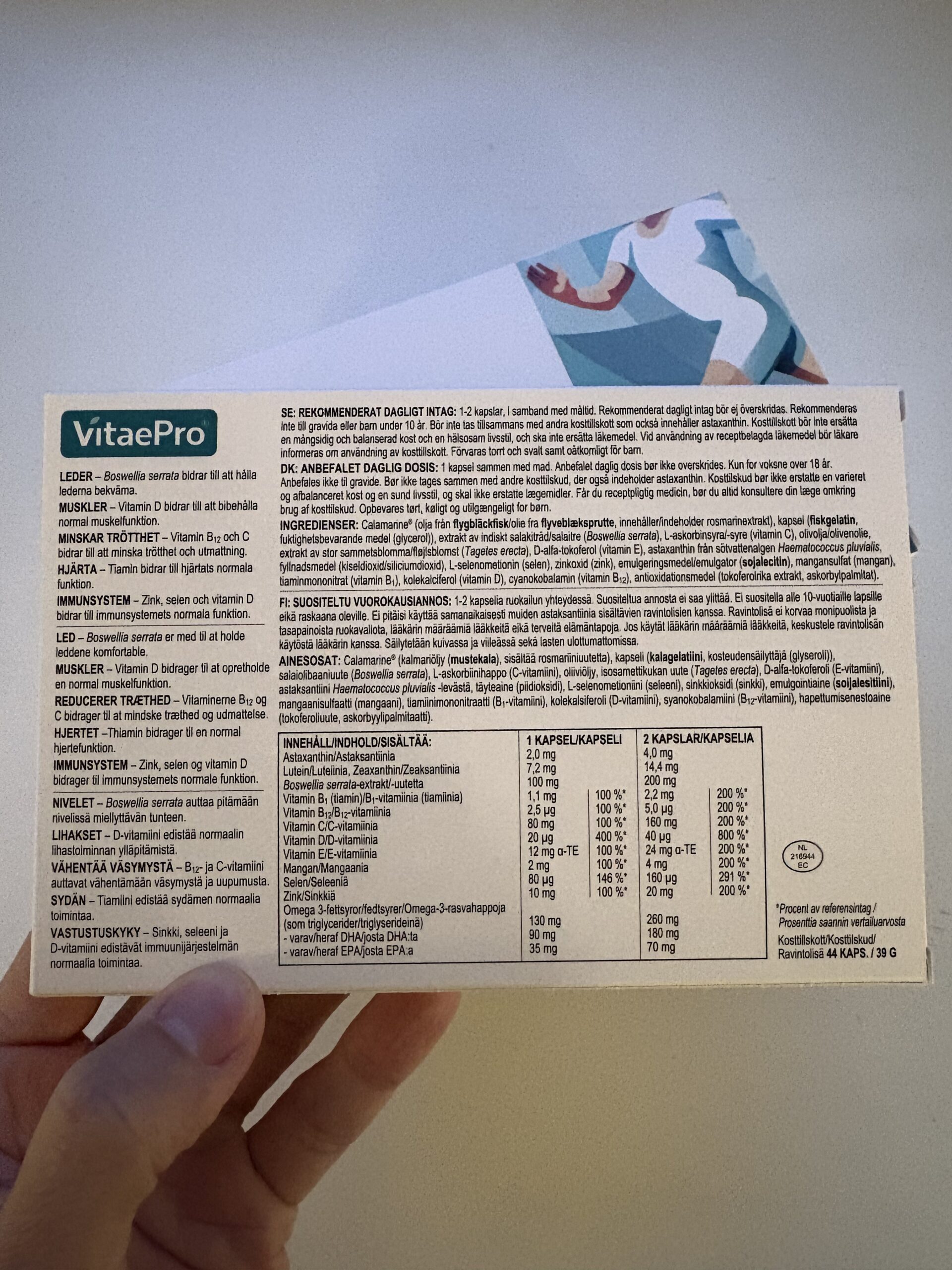 VitaePro - Kosttilskud med næringsindhold og anvendelse