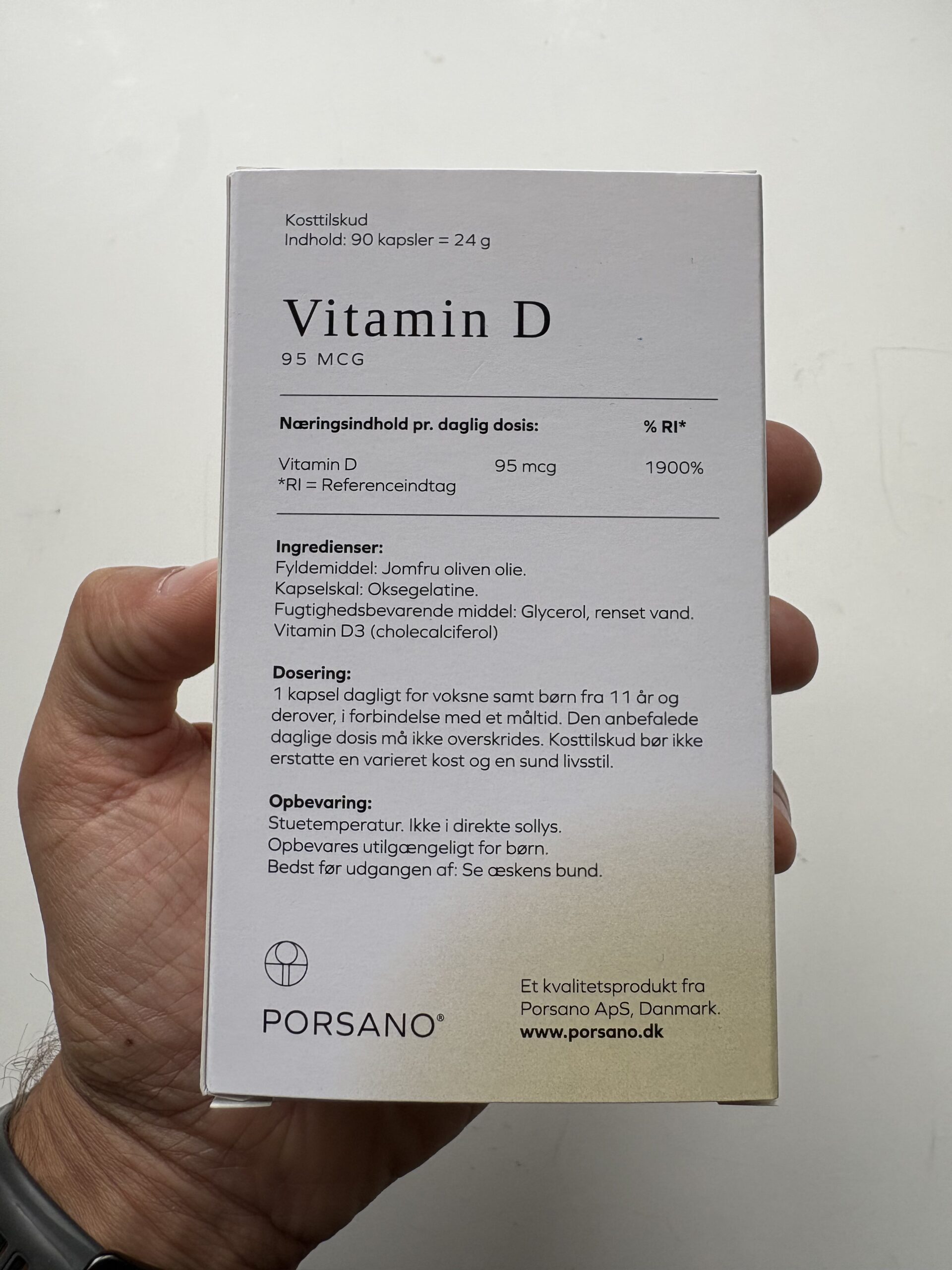 Porsano Vitamin D Pakke - Bagside